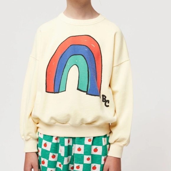 Bobo Choses Kids Butter Yellow Rainbow Sweatshirt - Picture 1 of 6